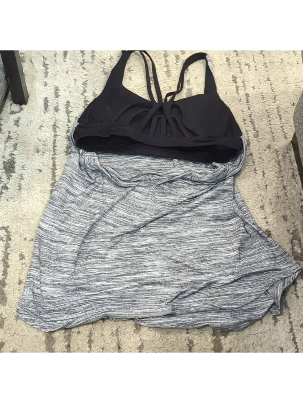 Lululemon Moment To Movement 2-In-1 Tank Space Dye Camo Black White / Black